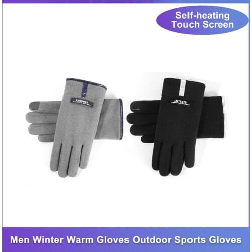 Winter Men Warm Gloves Self-heating Touch Screen Windproof Warm Cycling Gloves Ski Gloves Electric Gloves For Outdoor Sports