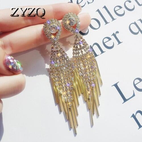 ZYZQ Exquisite Wedding Drop Earring for Women Luxury Cubic Zirconia Jewelry Fashion Bride Cocktail Party Earrings 2021