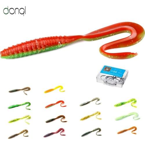 DONQL 10Pcs Silicon Fishing Lure Jiging Rubber Soft Lure 75mm 1.9g Sinking Wobblers Swimbaits Silicon Worm Long Tail Skirts Bait
