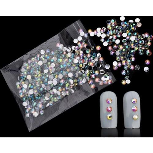 1000pcs/pack 4mm Resin rhinestones Non Hotfix Flatback Nail Rhinestoens For Clothes Nails 3D Crystal Nail Art Decoration