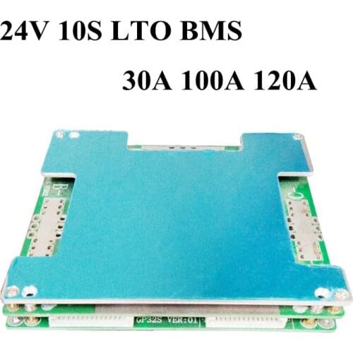 10s 24v 30A 100A 120A Lithium Titanate Battery BMS 10s 24V LTO Common Same Port Bms for 30A 100A 120A Lithium Battery