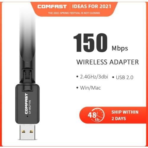 150Mbps Mini Wi-Fi Adapter 802.11b/g/n USB WiFi Adapter PC Network Card WiFi Dongle with 3dBi external antenna USB wifi receiver