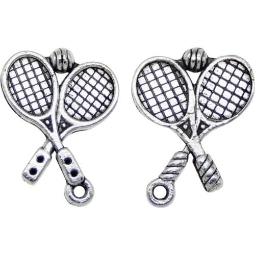 20Pcs Sports Charms Jewelry Findings For earrings necklace tennis ball Anklet Antique Alloy Male Accessories DIY Crafts