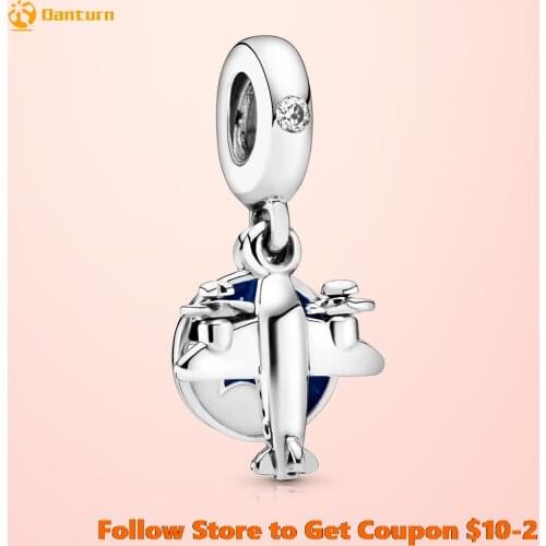 2020 New 925 Sterling Silver Beads Propeller Plane Pendant Charms fit Original Pandora Bracelets Women DIY Jewelry