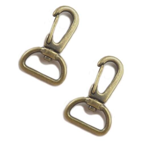 3/4 Inch Swivel Snap Hooks, Antique Brass / Bronze