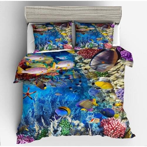 3D Sea Dolphin Bedding Sets Duvet Cover Set Comforther Cases Quilt Covers Pillowcase Full Twin Single Double Size Bed Linen