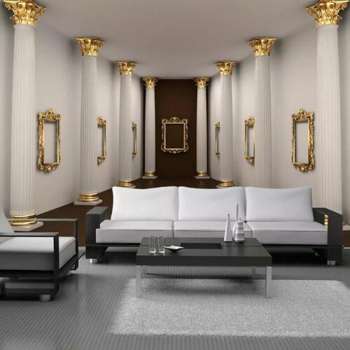 3D Wallpaper European Style Rome Column Gallery Exhibition Hall Photo Wall Mural Living Room TV Sofa Background Wall Covering 3D