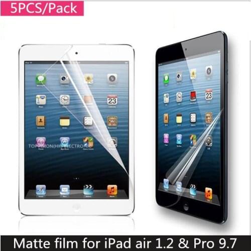 5PCS/ Pack high quality front matte screen protector for apple 2017 ipad air 1 2 pro 9.7 protective film anti glare track online