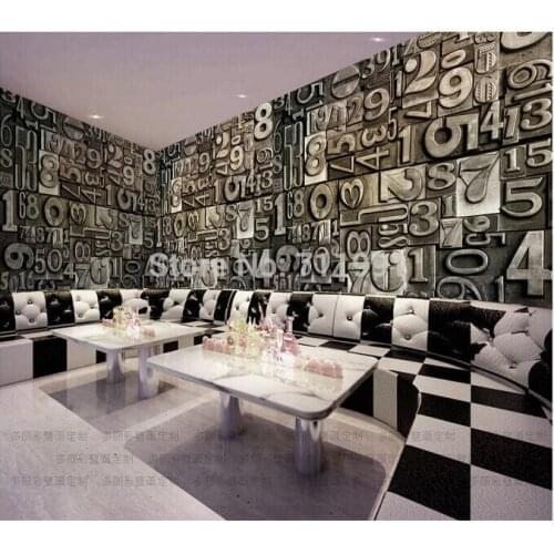 Free shipping custom ktv bar wallpaper living room bedroom TV personality English alphabet wallpaper 3D