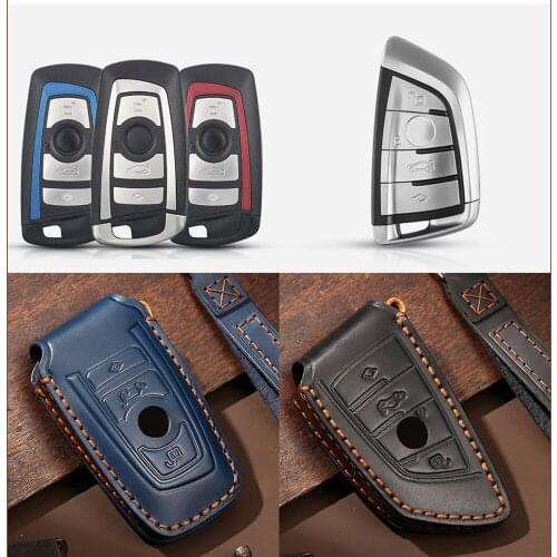 Dsndkey Protector For BMW X5 F15 X6 F16 G30 7/5 Series G11 X1 F48 F39 Leather Car Remote Key Case Cover Fob Holder Key Shell