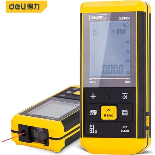 Deli 50M Voice Lithium Battery Rangefinder 30 Sets Of Data Storage Laser Rangefinder 2.0Inch Display Electronic Horizontal Angle