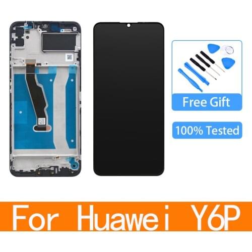 6.3'' Display For Huawei Y6P 2020 Global MED-L29 MED-LX9 MED-LX9N LCD Touch Screen Digitizer Assembly Replacement With Frame