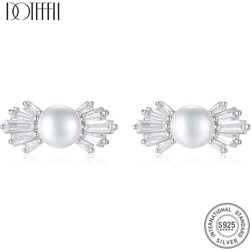 Серьги с жемчугом DOTEFFIL China At AliExpress