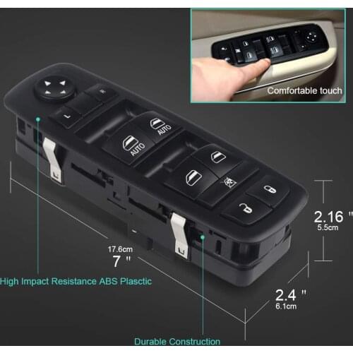 Electric Power Master Window Lifter Control Switch Front Left for 2011-2017 Dodge Charger Chrysler 68231805AA Car Accessories