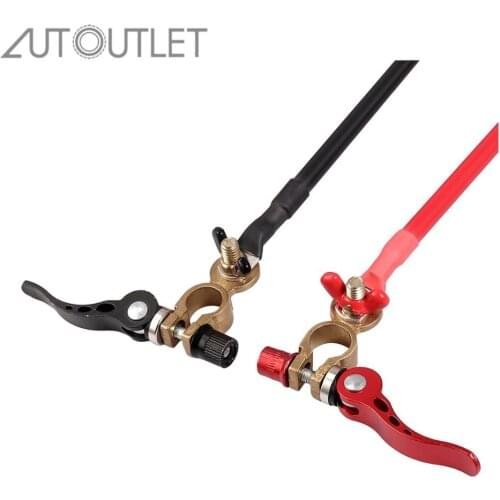 AUTOUTLET 2Pcs 1.5m Flexible Battery Cables 25 mm² with Battery Terminals For Motorcycle Car Boat Batteries Clamps Cast Brass