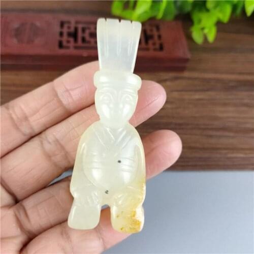 Hongshan Culture Natural Jade Encounter Nobles Statue Collection Jewelry Decoration Pendant Home Decoration Gift Figurines