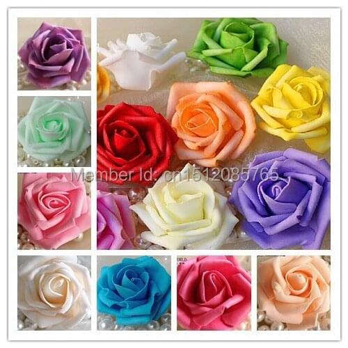 7CM PE Artificial Foam Roses For Home And Wedding Decoration Flower Heads Kissing Balls For Weddings Multi Color