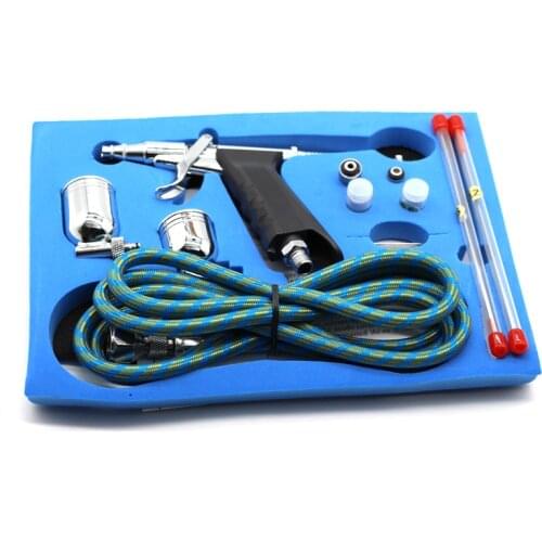 Dual Action Airbrush Kit Temporary Tattoo Set 0.2mm/0.3mm/0.5mm Needle Air Brush comperssor body Paint Art Spray Gun Car