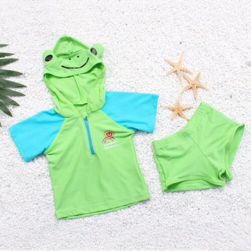 Swimwear Baby Kids Short Sleeve Cute Frog Baby Boy Swimwear Suits Two Pieces Swimsuit Baby Swimsuit Bathing Suits