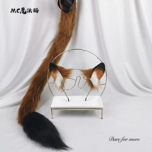 Lion Leona Lolita Ear Simulation Animal Tail Headband Cosplay Props Sexy Sweet K05