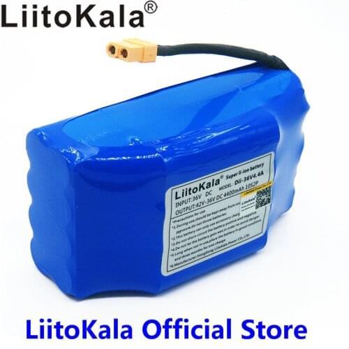 LiitoKala 36V rechargeable li-ion battery pack 4400mah 4.4AH li-ion cell for electric self balance scooter hoverboard unicycle