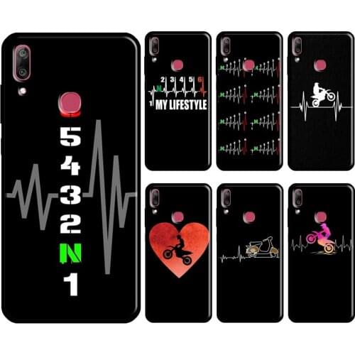 Motorcycle Heartbeat Phone Case For Huawei Y9S Y7A Y5P Y6P 2020 Y5 2017 Y6 Y7 Prime 2018 2019 Nova 2 5T Coque