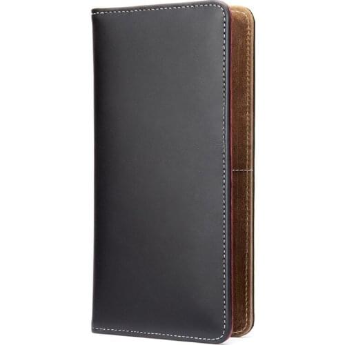 Men Wallet With Coin Pocket Long Wallet Business Genuine Leather Clutch Bag Cowskin Purse Men Phone Wallet Card Holder