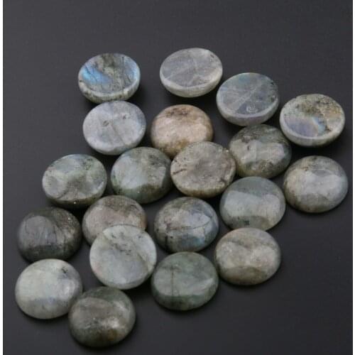 Natural Flash Labradorite Stones Cabochon 10 12 14 16 18 mm Round No Hole for Making Jewelry