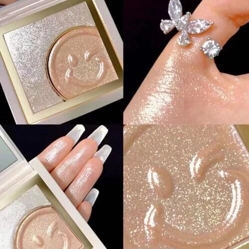 New 2 in 1 Highlighter Powder Palette Face High Gloss Shimmer Powder Bronzer Repair Haileyter Pallet Makeup Cosmetic