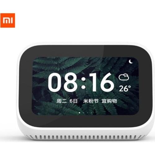 Original Xiaomi AI Touch Screen Bluetooth 5.0 Speaker Digital Display Alarm Clock WiFi Smart Connection Speaker Mi Smart Speaker