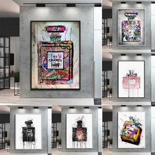 Perfume Graffiti Street Art Canvas Poster Printing Wall Image Modern Fashion Women Bedroom Printing Living Room Decoration Home