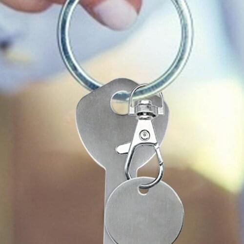 Hot Key Holder Rust-proof Metal Key Ring with Circle Long Tokens Keychain Couples Car Ring Birthday Jewelry Gift