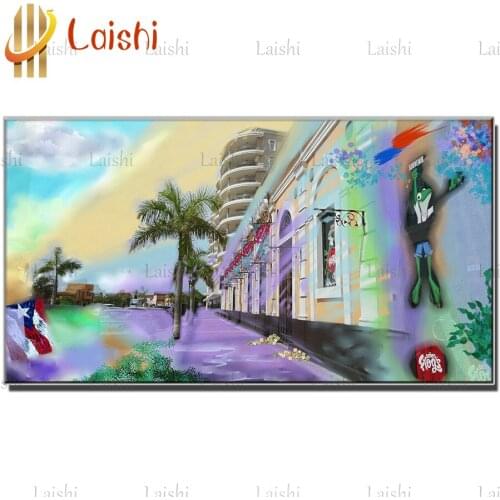 Puerto Rico, Old San Juan City Abstract Creative diamond rhinestone painting cross stitch decor diamond mosaic sale new arrival