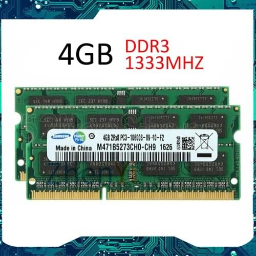 SAMSUNG 4GB 2RX8 PC3-10600S DDR3 1333Mhz 4gb Laptop Memory 4G PC3 10600S 1333MHZ Notebook Module SODIMM RAM