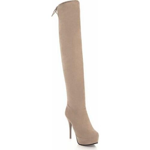Big Size 9 10 11-17 thigh high boots knee high boots over the knee boots women ladies boots Strap after tube