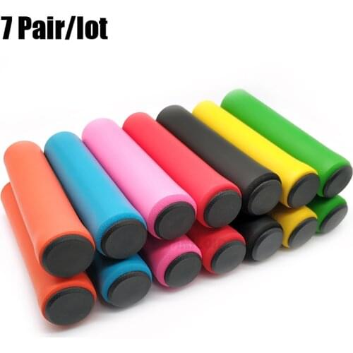 7Pair/lot Bicycle Handle bar Grips Cover Outdoor MTB Mountain Bike Cycling Bicycle Silicone Anti-slip Handlebar Soft Grips