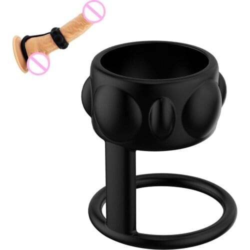 Silicone Penis Ring Dual Ring Delay Ejaculation Sex Toys for Men Erection Scrotum Bind Cock Prostate Massage Adult Product