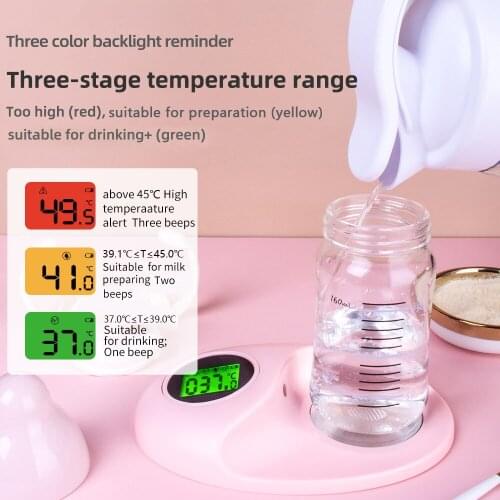 Dual Probes Baby Bottle Thermometer Tri-color Backlit LCD Bottle Temperature Detector Thermometer Monitor for Milk&Formula&Water