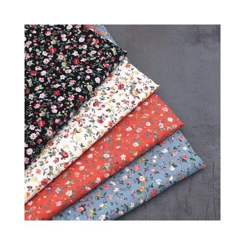 50x147cm Pastoral Floral Fabric Ethnic Shirt Material Natural Cotton Poplin Fabric Calico for Womens Shirt Dress Pajamas Fabric