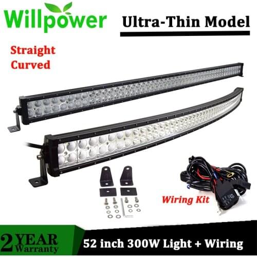 Willpower Ultra-thin Bar Offroad LED-Bar 52 inch 300W Dual Row Combo Driving Offroad Car Lights for Truck 4x4 SUV ATV 12V 24V