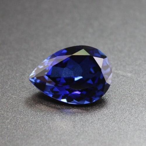 Bright pear shape blue stones for jewelry making diy facted stone beads blue corundum women