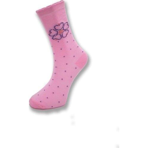 Womens Cotton Socket Socks-12 Pcs-Patterned Mixed Color-Dündar