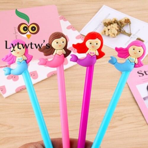 1 Piece Lytwtws Creative Mermaid Cute Gel Pen Stationery Office Material School Supplies South Korean Colorful Ink 0.5 mm