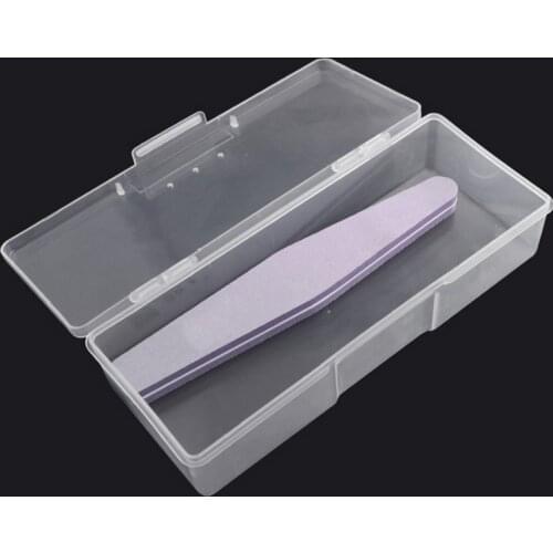 1Pcs Nails Dot Drawing Pen Buffer Grinding File Storage Box Plastic Transparent Nail Manicure Tool Storage Box Nail Special Tool