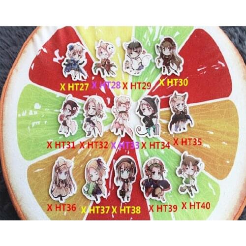 14pcs/set Anime Hetalia Axis Power Feliciano Ludwig Kiku Alfred Badge World Twinkle Pin Brooch Backpack Badge Icons