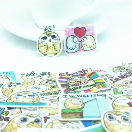 40pcs/Lot New Kawaii Anime owl couple Sticker Pack Hot Sell Packing kids toys scrapbooking Stickers School Office Supplies