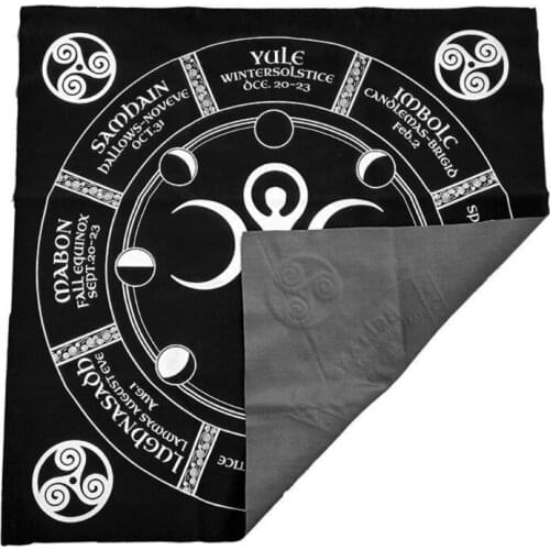 49x49cm Tarot Tablecloth Triple Moon Pagan Altar Tarot Cloth Flannel