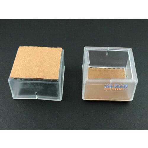 8 Pcs 45*45mm Chair Leg Cap Rubber Feet Protector Pad Cover Square Felt Base