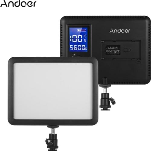 Andoer LED Video Light Panel Photography Fill-in Lamp 3300K-5600K for Canon Nikon Sony DSLR Camera Camcorder