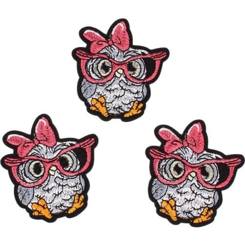 10pcs/lot Embroidery Iron On Cartoon Owl Patch Sew On Animal Appliques for Girl Jeans Backpack Coats Shoes Pants Badge Stickers